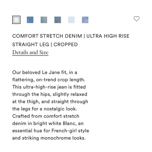 NWT FRAME DENIM LE JANE HI-RISE STRAIGHT FIT SIZE 30 IN BLANC - Picture 9 of 14